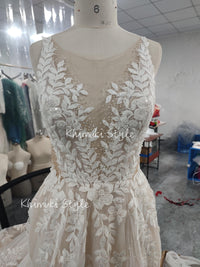 maxi fitted lace bridal dress