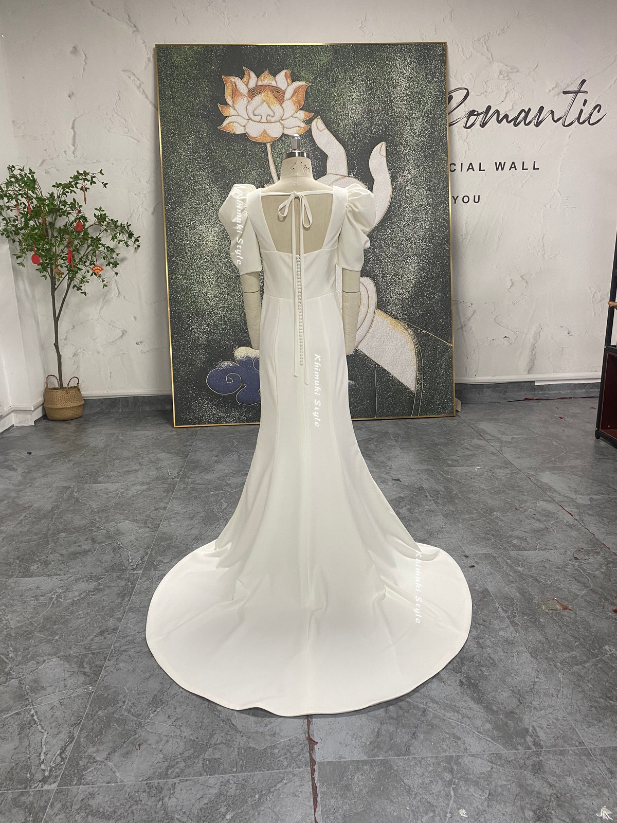 half sleeves wedding gown