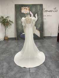 half sleeves wedding gown