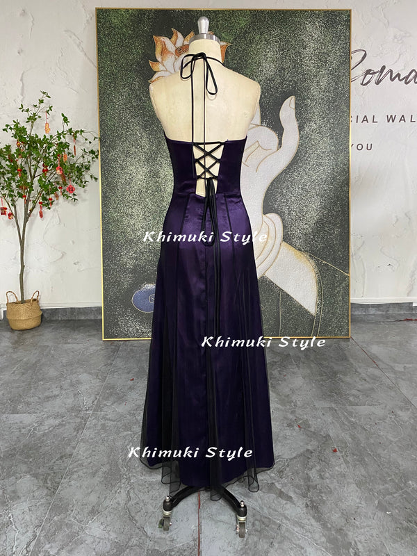 halter neck party dress