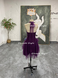 halter neckline party dress