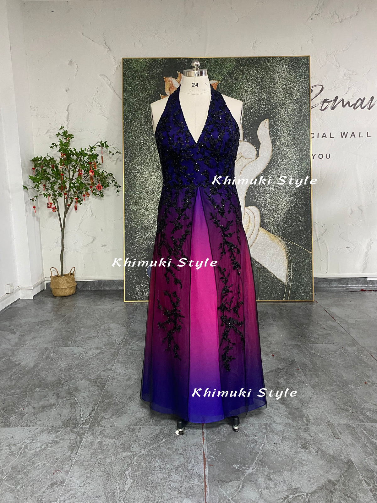 halter plus size prom dresses Plus Size Halter Sequin Prom Dress PJMH3148