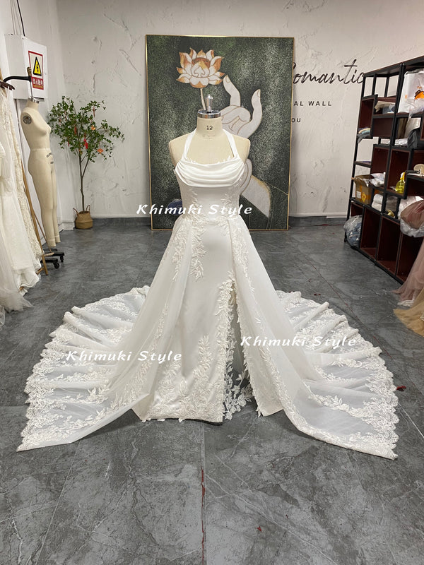 halter neckline wedding dress
