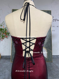 handmade beaded plus size prom dress
