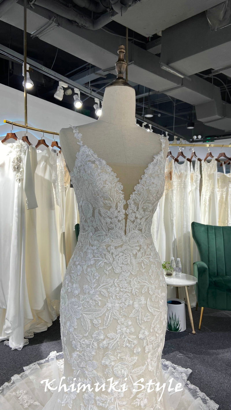 Classic Mermaid French Lace Wedding Dress