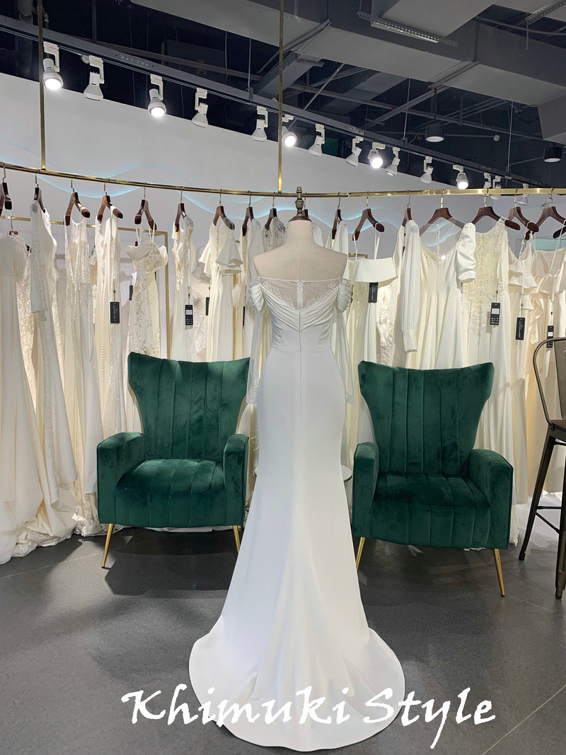 Sexy Off Shoulder Long Sleeve Wedding Dress