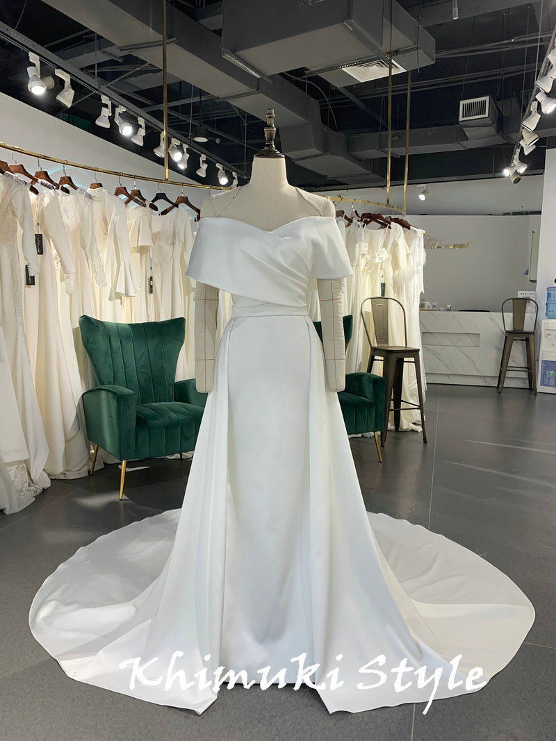 Simple Off Shoulder Wedding Dress