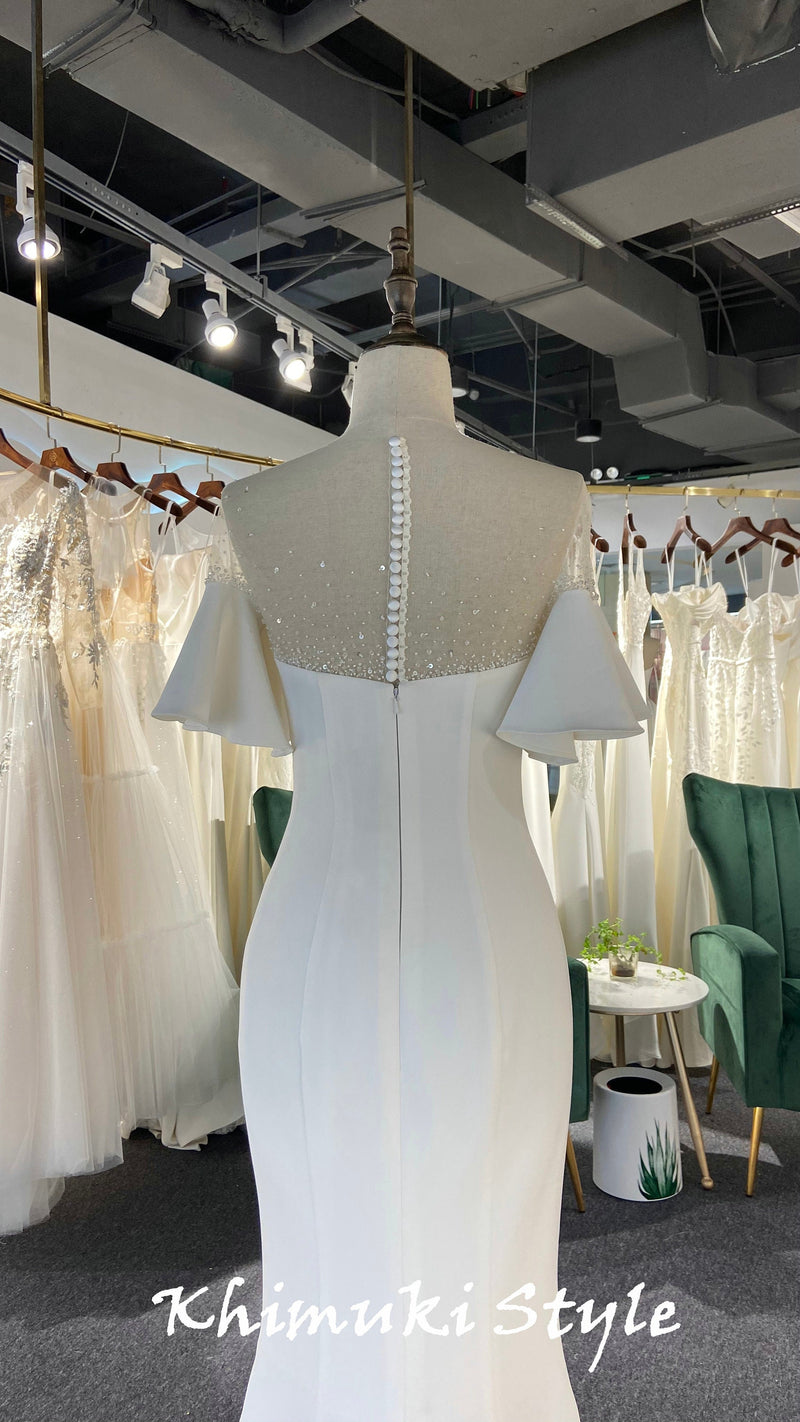 Fit and Flare Boho Sleeve Wedding Dress