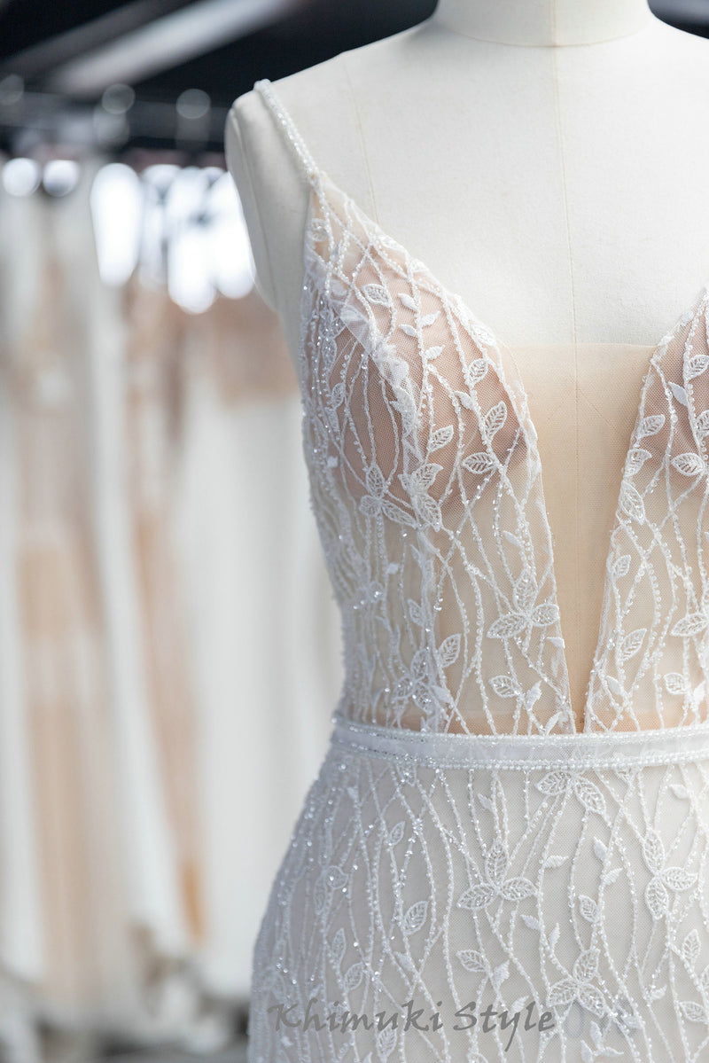 Mermaid Sexy Back Sparkle Wedding Dress