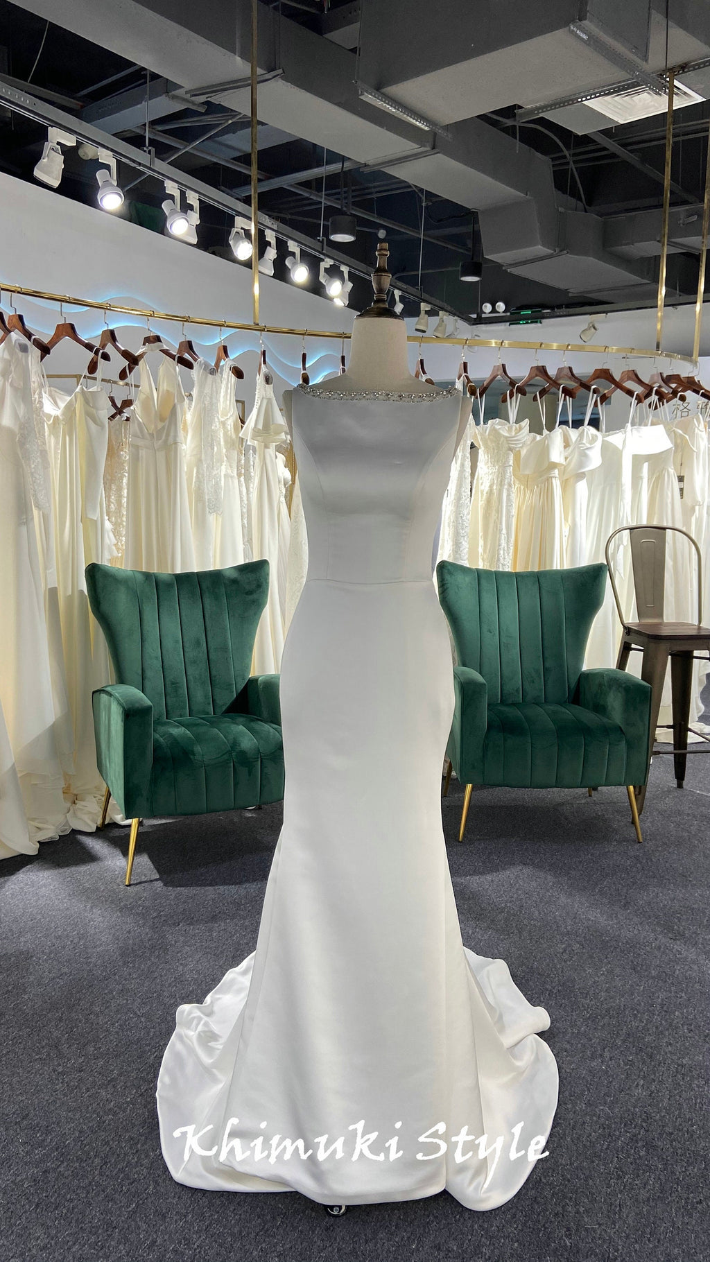 Fit and Flare Handmade Beaded Back Wedding Dress