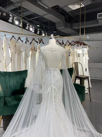Fashion Mermaid Long Sleeve Lace Wedding Dress