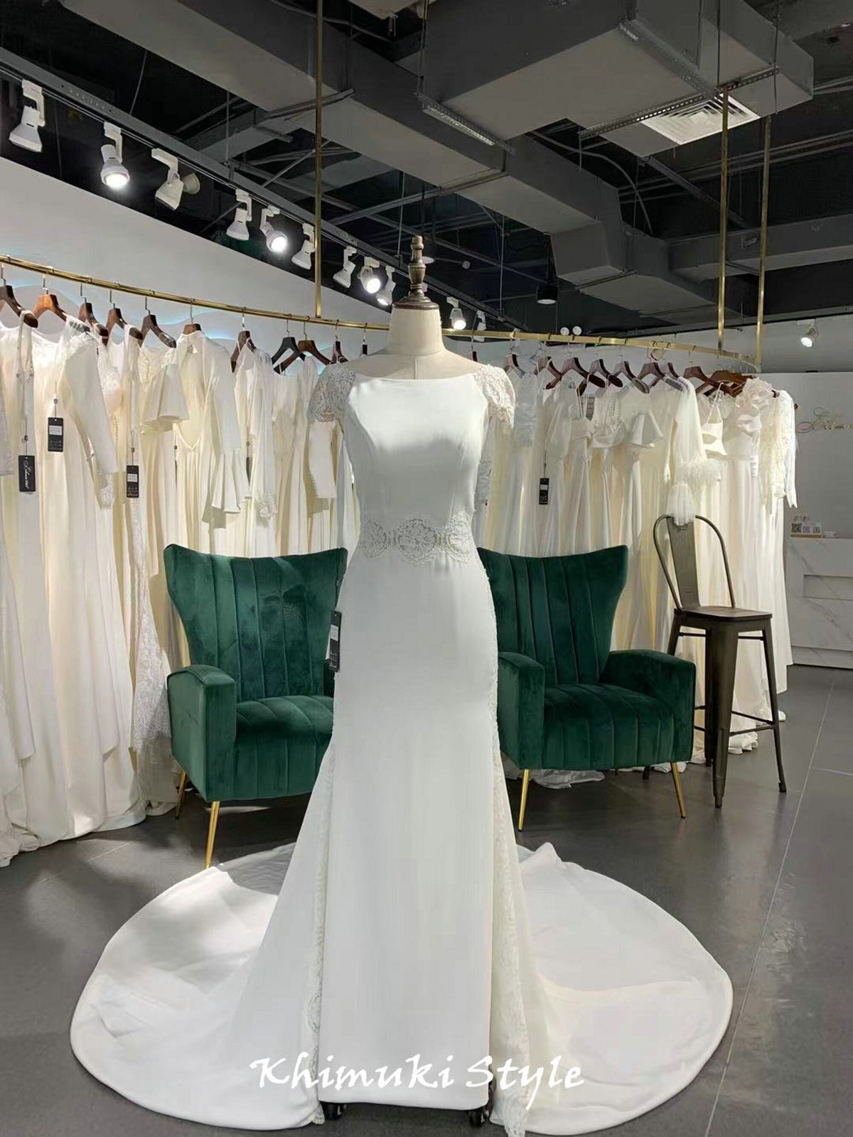 Sexy Low v-back Cap Sleeve Wedding Dress
