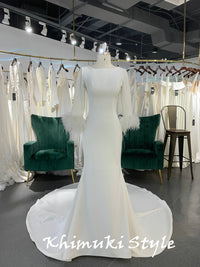 Fit and Flare Long Sleeve Wedding Dress