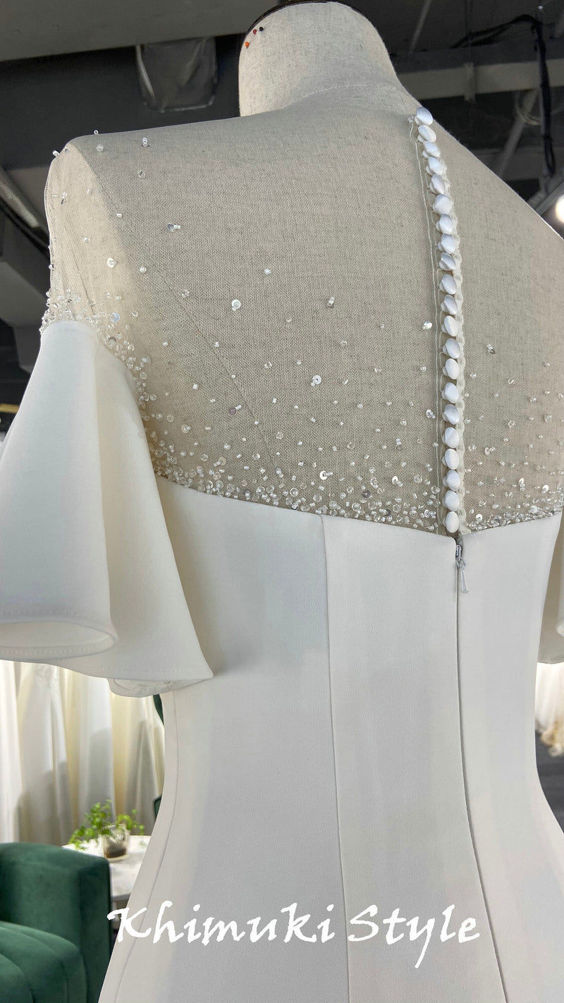 Fit and Flare Boho Sleeve Wedding Dress