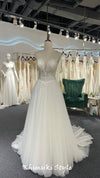 French Lace and Tulle Summer Wedding Dress