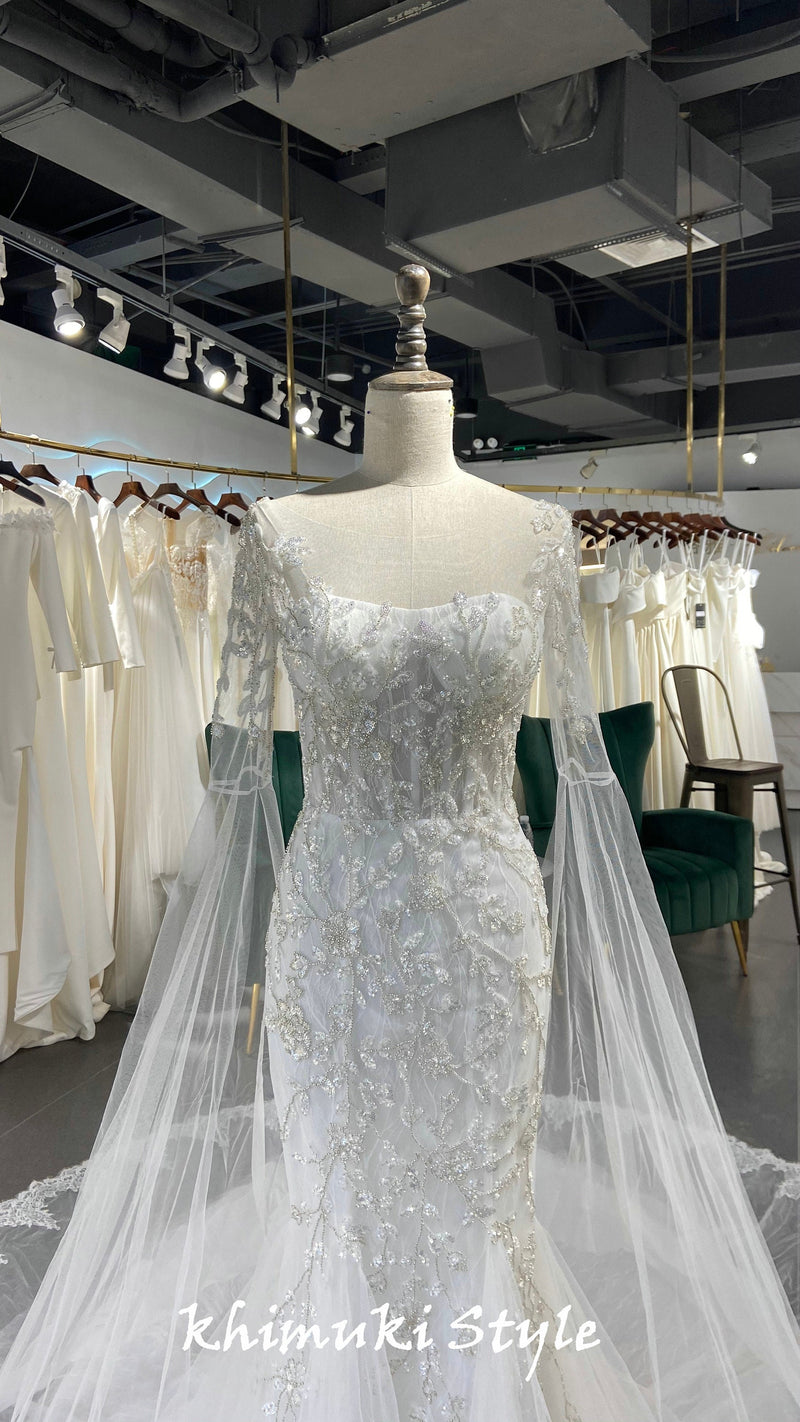 Criss Cross Back Fit and Flare Ivory Wedding Dress