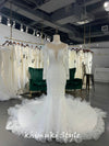 Mermaid High Neckline Long Sleeve Luxury Wedding Dress