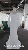 Mermaid Off Shoulder Boho Sleeve Wedding Dress
