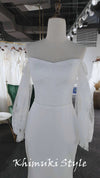 Mermaid Off Shoulder Boho Sleeve Wedding Dress