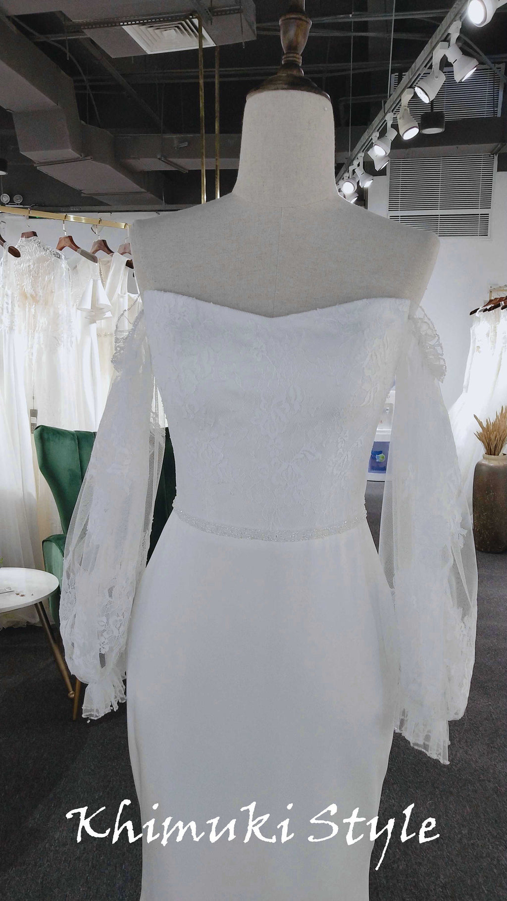 Mermaid Off Shoulder Boho Sleeve Wedding Dress