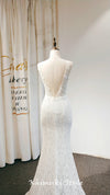 Classic Mermaid Deep V-back Sheer Lace Wedding Dress
