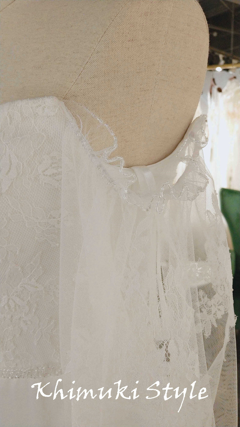 Mermaid Off Shoulder Boho Sleeve Wedding Dress