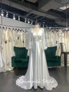 High Quality Soft Satin Long Sleeve Boho Wedding Dress