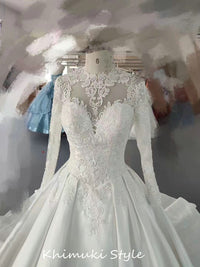 Ball Gown Long Sleeve Lace Wedding Dress