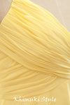 Knee Length Halter Neckline Yellow Bridesmaid Dress