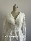 Knee Length Long Sleeve Boho Lace Wedding Dress