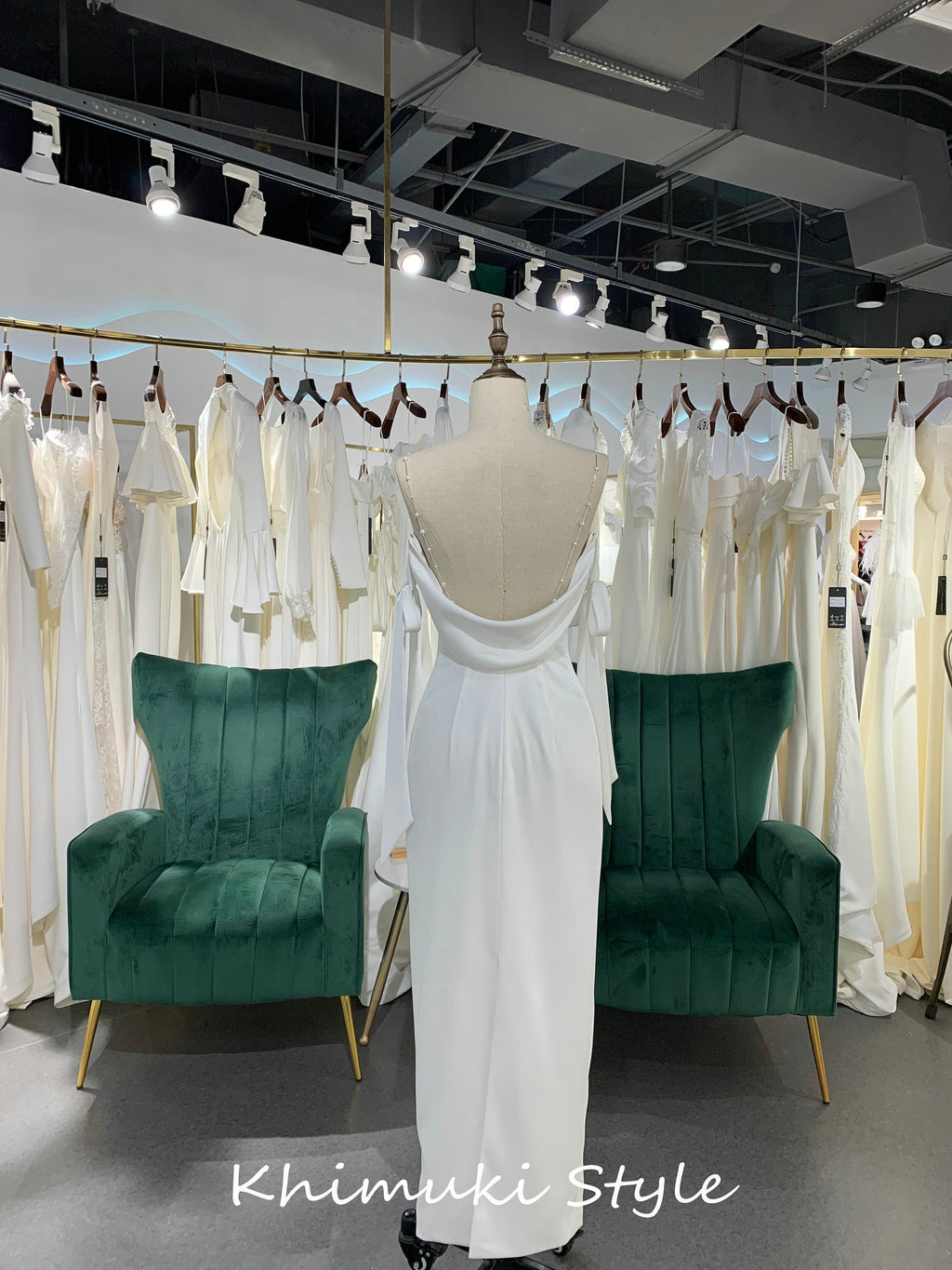 Fit and Flare Square Neckline Short Wedding Dress