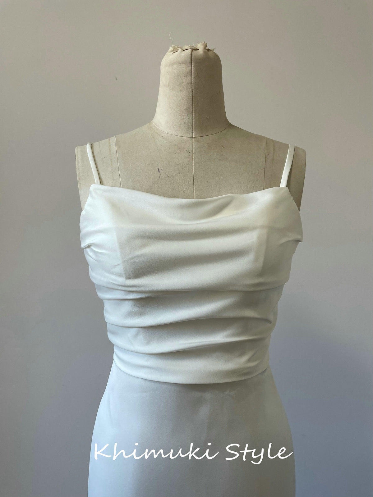 Fit and Flare Square Neckline Criss-Cross Back Wedding Dress