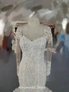Fit and Flare Long Sleeve Sheer Lace Wedding Dress