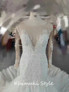Mermaid Long Sleeve Sheer Lace Wedding Dress