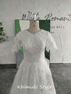 Modest Short Sleeve Lace Wedding Dress