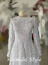 Modest Long Sleeve French Lace Wedding Dress