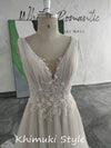 Simple V-neckline Summer Wedding Dress