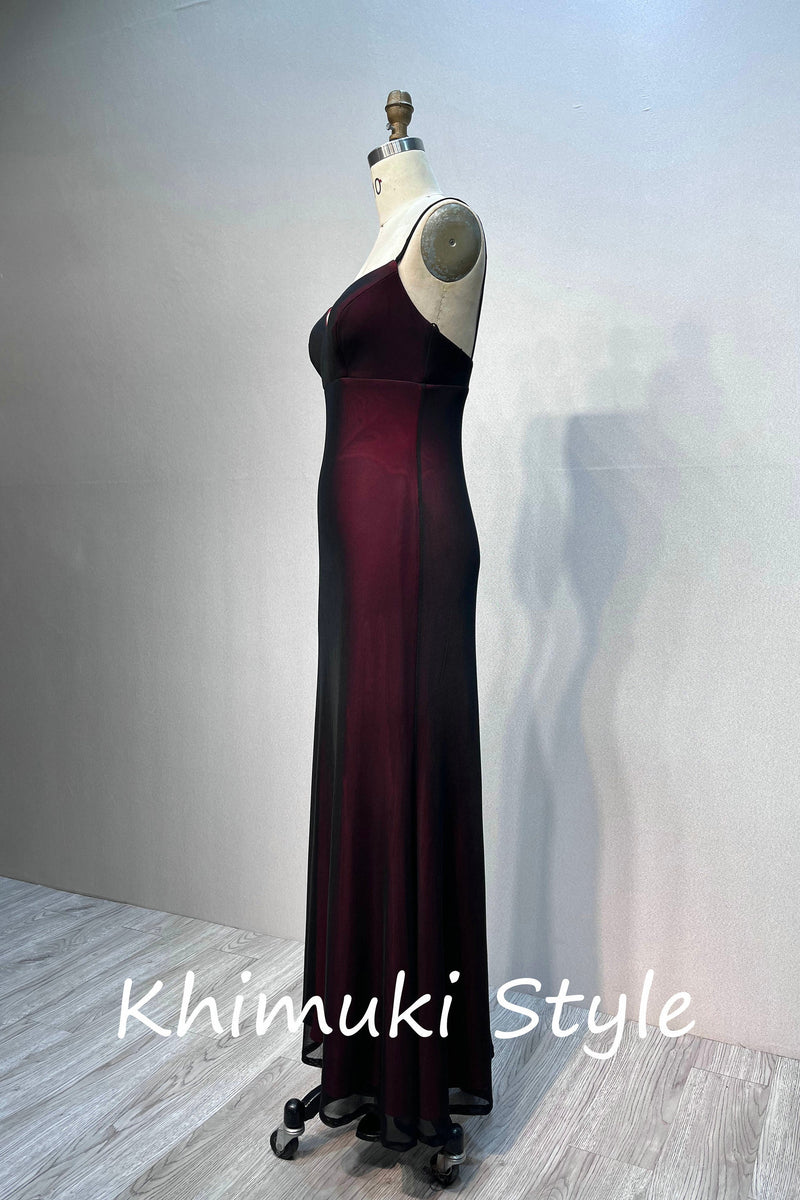 Simple Spaghetti Straps Red and Black Party Dress