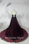 A line Black and Burgundy Prom Dress