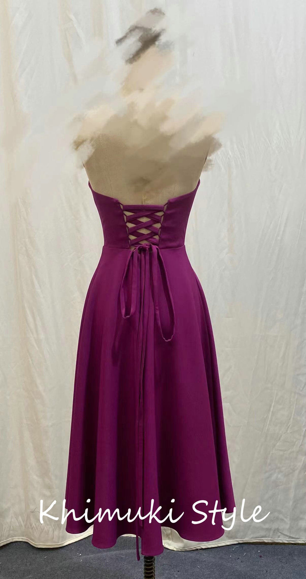 Simple Grape Short Wedding Guest Dress