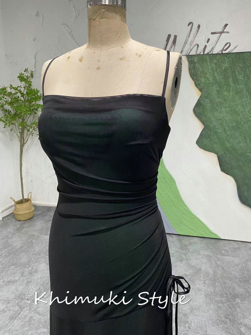 Square Neck Vintage Green Prom Dress