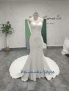 Mermaid Off Shoulder Sleeve Ivory Wedding Dress