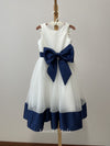 Cute Girls Birthday Party Dress,Navy Blue Flower Girl Dress
