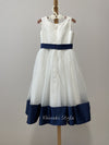 Cute Girls Birthday Party Dress,Navy Blue Flower Girl Dress