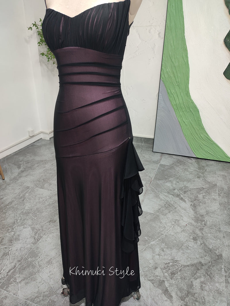 Black and Pink Vintage Party Dress,Vintage 90's Prom Dress