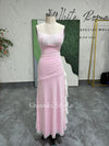 Fit and Flare White and Pink Vintage 90S Prom Dress
