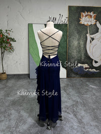 Vintage 90S Navy Blue Prom Dress