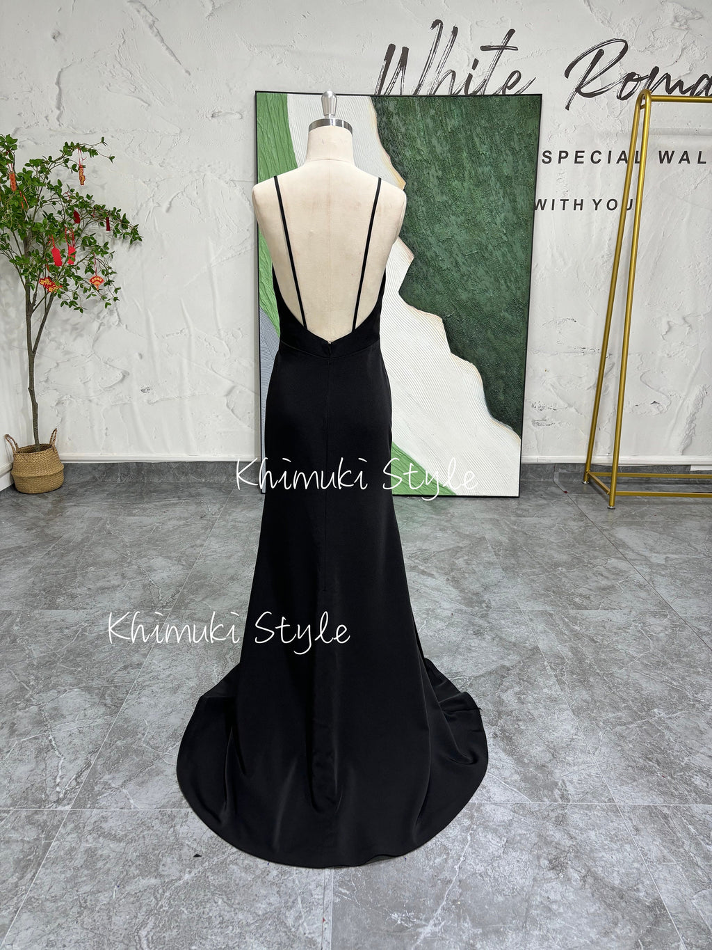 Sexy Low Back Black Party Dress with Detachable Bow