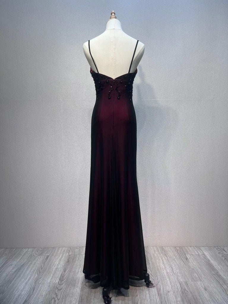 Red and Black Vintage 90S Prom Dress