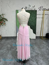 Fit and Flare White and Pink Vintage 90S Prom Dress
